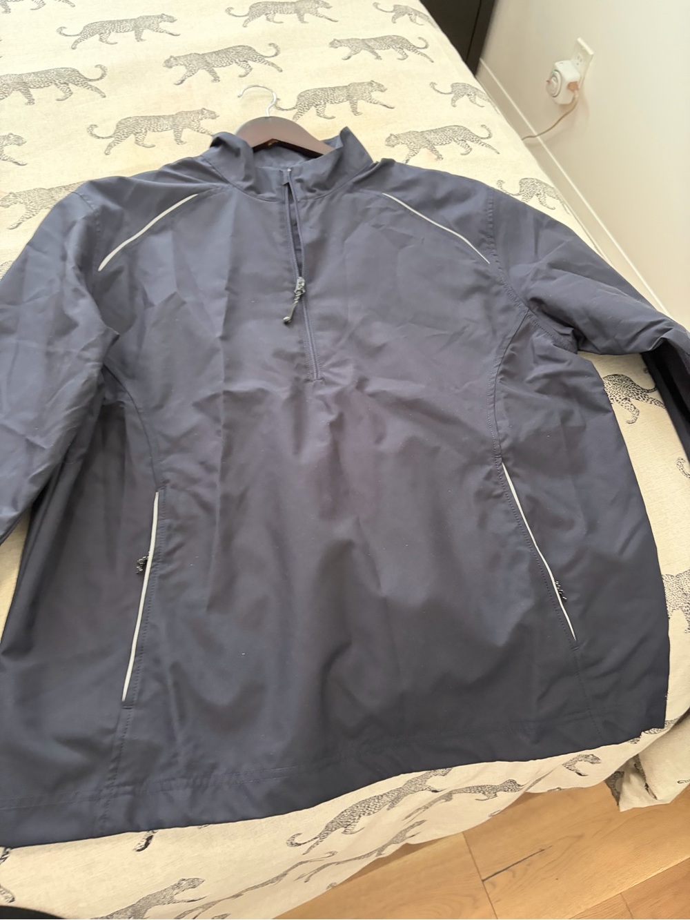 Cutter & Buck Navy Quarter-Zip Lightweight Shirt Jacket - size M fits S